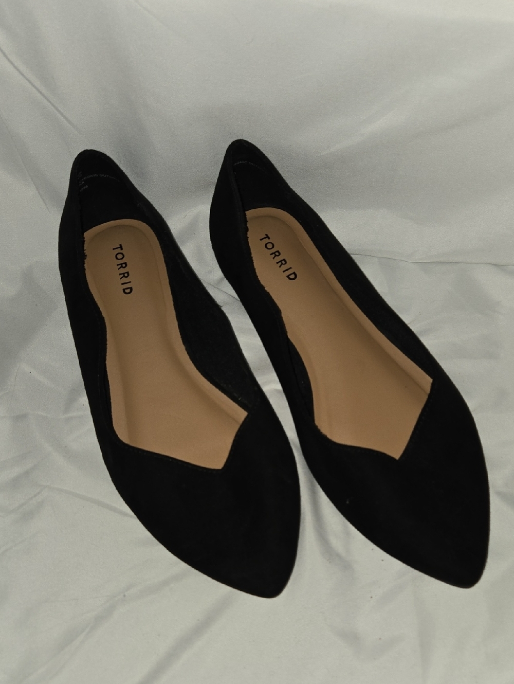 torrid Black Pointed Suede-Look Flats